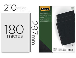 Tapa encuadernación Din A4 PVC opaco negro 180 micras pack 100 tapas.