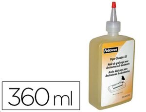 Aceite lubricante fellowes para destructora de documentos bote 360 ml