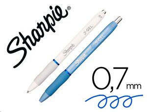 Bolígrafo tinta gel azul 0,7 mm Sharpie fashion color azul hielo y blanco