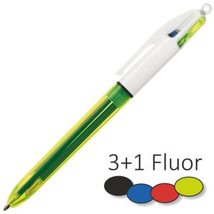 Bolígrafo retráctil 4 colores Fluor Bic