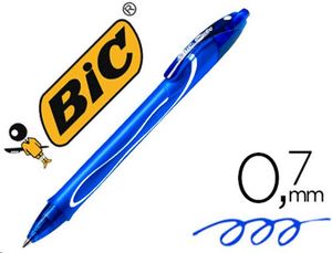Bolígrafo gel Bic Gelocity Quick Dry azul retráctil