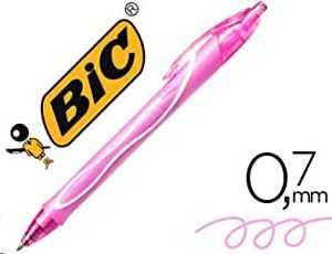 Bolígrafo gel Bic Gelocity Quick Dry rosa retráctil