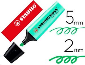 Rotulador Stabilo boss fluorescente pastel pizca de menta 
