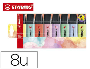 Rotulador fluorescente pack de 8 colores pastel Stabilo