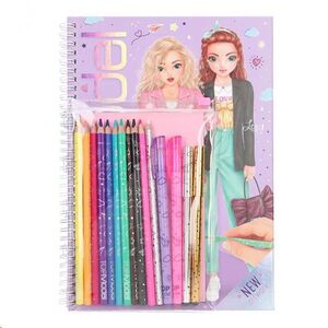 Libro de colorear con set de lápices de colores Top Model
