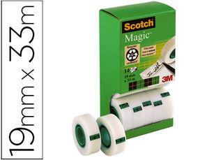 Cinta adhesiva Scotch-Magic invisible 33 x 19 caja dispensadora 14 rollos