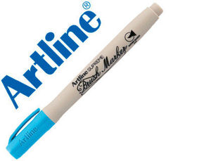 Rotulador punta tipo pincel trazo fino Brush Marker Artline Supreme azul claro
