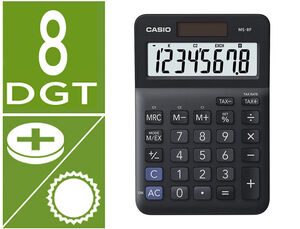 Calculadora casio ms-8f sobremesa 8 digitos tax +/- color negro