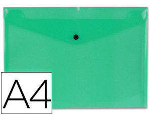 Dossier sobre broche DIN A4 polipropileno verde transparente Liderpapel