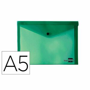 Dossier broche sobre A5 polipropileno verde transparente Liderpapel