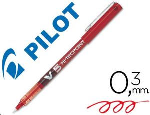 Roller Pilot V-5 rojo punta de aguja de 0,5 mm