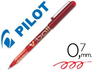 Boligrafo roller pilot V-ball rojo 0,7 mm tinta líquida