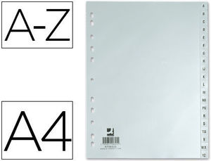 Separador alfabético A/Z gris DIN A4 multitaladro