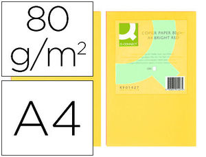 Papel Din A4 80 grs color amarillo paquete 500 hojas 