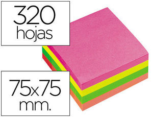 Taco notas adhesivas 76 x 76 MM 4 colores fluorescentes 320 hojas