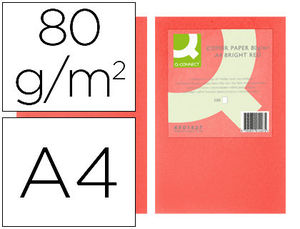 Papel Din A4 80 grs color rojo intens paquete 500 hojas 