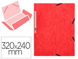 Carpeta gomas y solapas A4 cartón simiil prespan color rojo