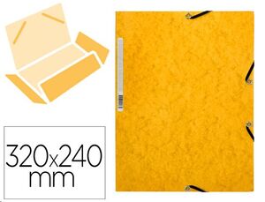 Carpeta gomas y solapas A4 cartón simiil prespan color amarillo