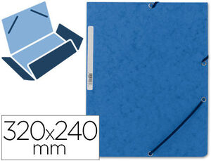 Carpeta gomas y solapas A4 cartón simiil prespan color azul
