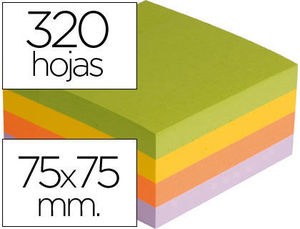 Taco notas adhesivas 76 x 76 mm 320 hojas en 4 colores pastel