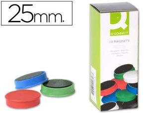 Imanes para pizarras magnéticas 25 mm cajas 10 uds colores suertidos