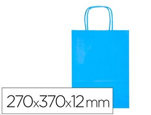 Bolsa papel kraft azul 270 x 370 x 12 mm
