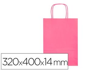 Bolsa papel kraft rosa 320 x 400 x 14mm