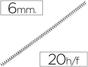 Espiral metálico encuadernacion paso 64 5:1 6 mm caja de 200 uds