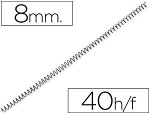 Espiral metálico encuadernación paso 64 5:1 8 mm caja 200 unidades