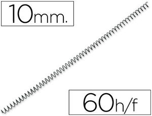 Espiral metálico negro 10 mm paso 5:1 caja 200 unidades