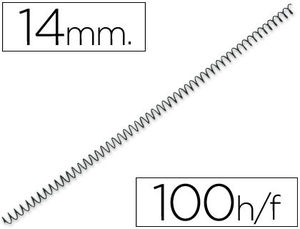 Espiral metálico negro 14 mm paso 5:1 caja 100unidades
