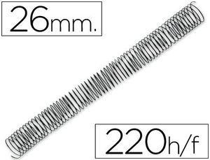 Espiral metálico negro 26 mm 1,2 mm caja de 50 unidades