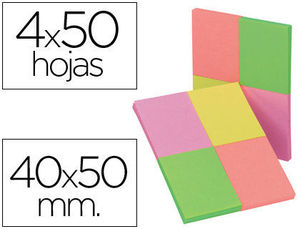 Taco notas adhesivas 76 x 76 mm 4 colores fluorescentes 320 hojas