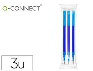 Recambio bolígrafo borrable azul pack 3 ud Q-connect 