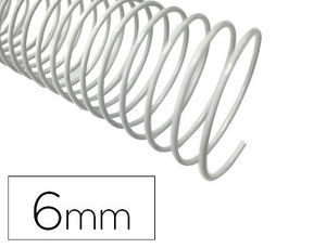 Espiral metálico blanco 5:1 6mm caja de 200 uds