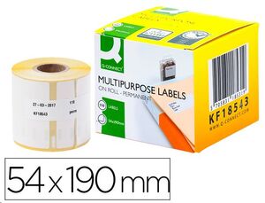 Etiqueta adhesiva compatible dymo 99019 tamaño 54x190 mm caja con 110 etiquetas