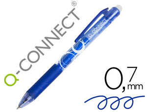 Bolígrafo tinta borrable retráctil azul Q-connect