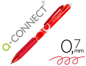 Bolígrafo borrable retráctil 0,7 mm color rojo Q-connect