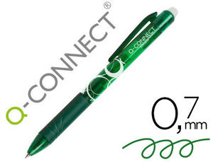 Bolígrafo tinta borrable retráctil verde Q-connect