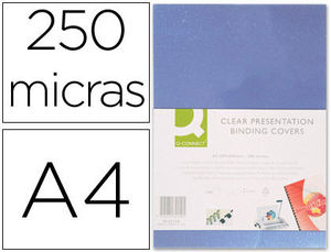 Tapa encuadernar Din A-4 PVC 250 micras incolora pack de 100 unidades 63460