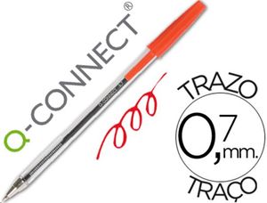 Bolígrafo tinta base aceite rojo trazo 0,7mm Q-connect