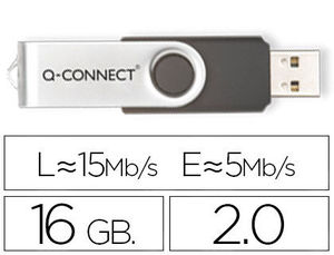 Pen drive USB 2,0 16 Gb Q-Connect (Canon 0,24  LPI incluido)