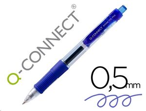 Bolígrafo Gel retráctill azul Sigma con sujeción de caucho