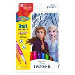 Rotuladores doble punta ( fina y pincel) 10 colores Disney Frozen II COLORINO Kids