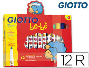 Rotuladores de colores Giotto Super Bebe caja 12 colores surtidos
