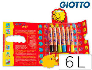 Lápices de colores Giotto Super Bebe caja 6 unidades + sacapuntas