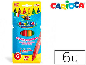 Rotulador Carioca Joy caja de 6 colores