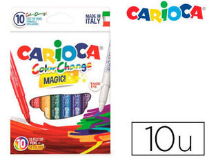 Rotulador carioca tinta mágica cambia de color caja 10 solores surtidos