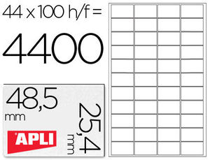 Etiquetas Apli 01285 multifunción 48,5 X 25,4 mm caja 100 hojas