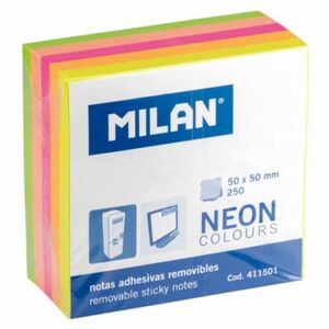 Notas adhesivas neon minicubo colores Milan